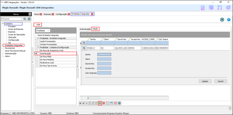 NBS Integrações - Cadastro - Entidades Integradas - Lista - Autenticação.png