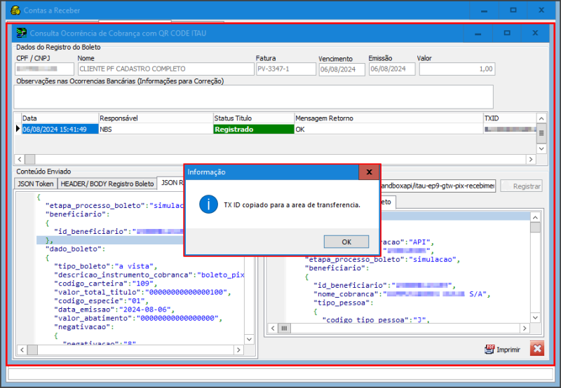 Sisfin - Botão Receber - Form Contas a Receber - Aba Detalhe-Manutenção - Botão QRCODE - Form Consulta Ocorrência - Menu Flutuante - OPção Copiar TX ID - Tela Informativa.png