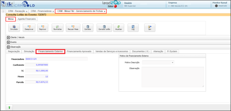 CRM Gold - Ficha do Evento - Mesa de FI - Botão Gerência de Fichas - Sub Aba Financiamento Externo.png