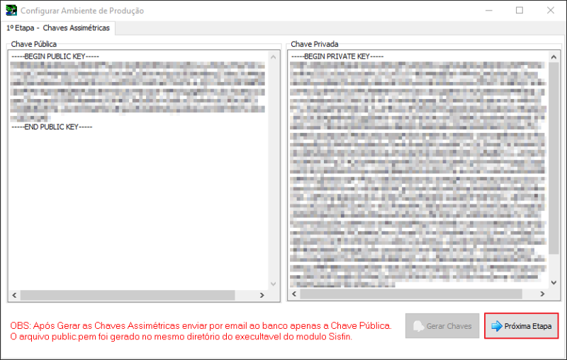 Sisfin - Tabelas - C Bancária - Config Emp - Banco - Aba Especifico para Cobranca Online - Configuração de Comunicação - Botão Conf Produção - Form Conf Amb de Produção - Botão Próxima Etapa.png