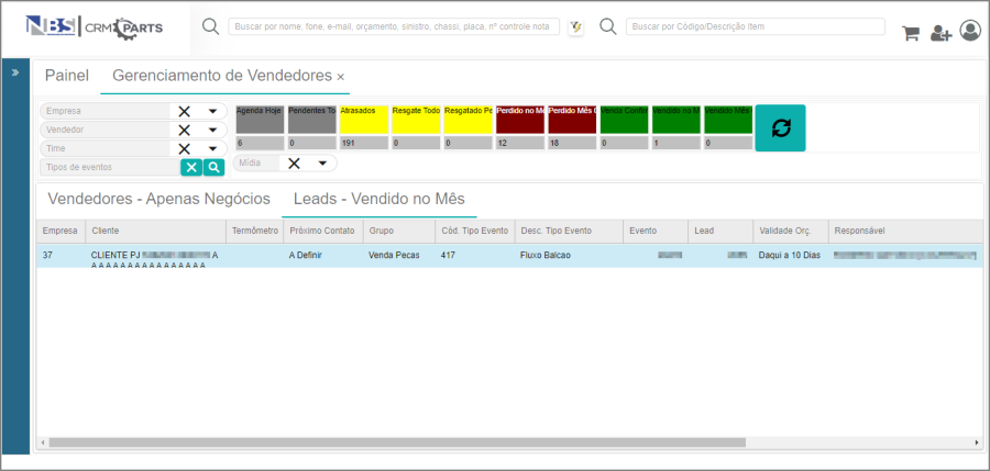 CRM Parts - Gerenciamento - Vendedor - Aba Leads.png