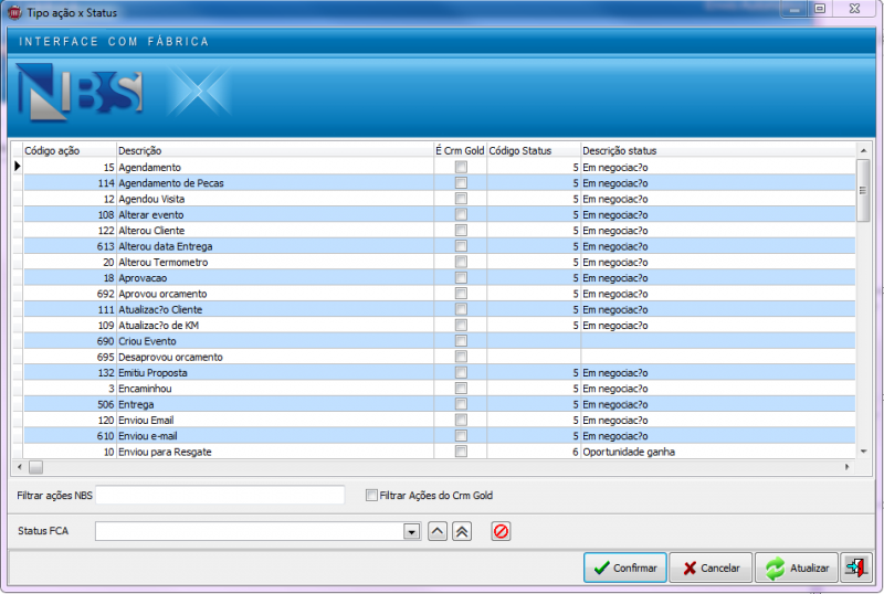 CargaFCA CRM - DE-Para - Tela Principal - Tipo acao x status.png