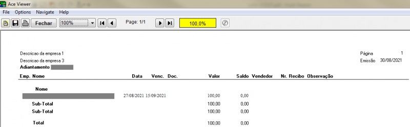 Sisfin - Conta Corrente - Adiantamentos - From Adiantamentos - Aba Fila - Botao Impressao de Consulta - Com Sub Total - Relatorio.png