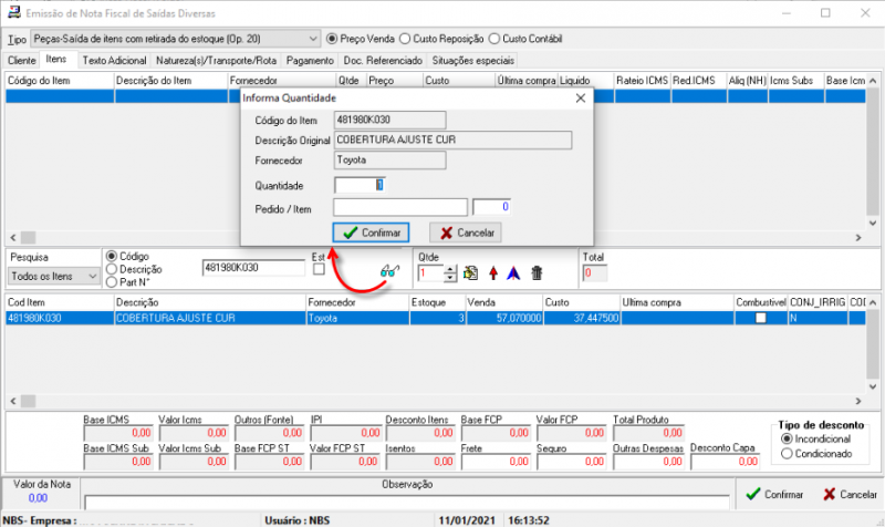 NBSShortcut - Emissao Nota Fiscal de Saida Diversas - Informa Quantidade.png