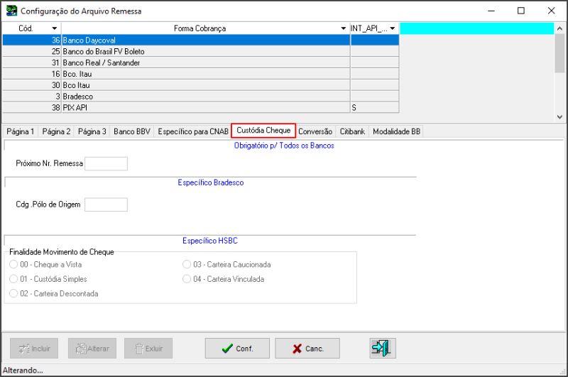 Sisfin - Tabelas - Cobrança Bancaria - Configuração Empresa Banco - Aba Custódia Cheque.png