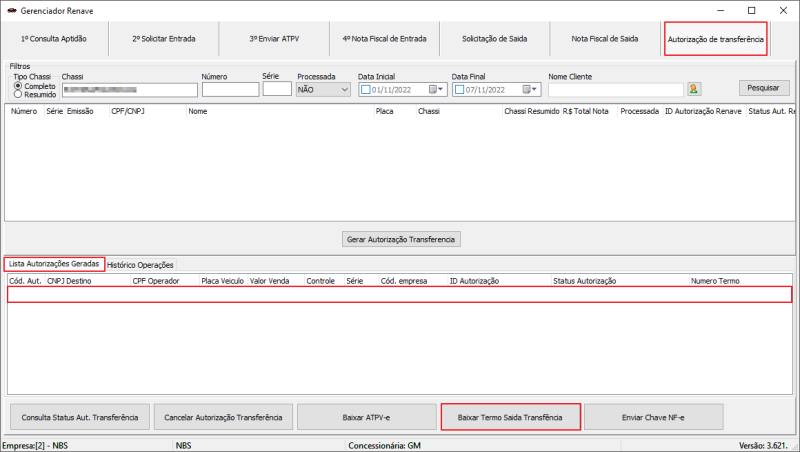 GerVeic - Controle - Renave - Gerenciador Renave - Fom Gerenciador Renave - Aba Autorizacao de Transferencia - Botao Baixa Termo Saida Transferencia.png