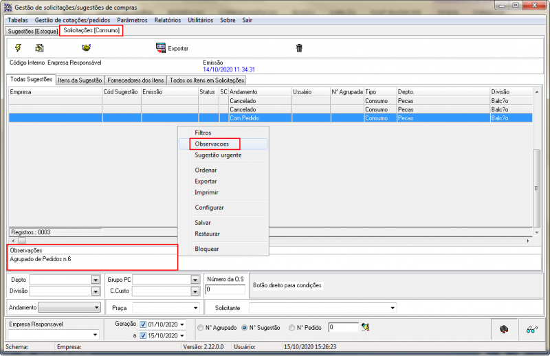 PedCentral - Solicitacoes (Consumo) - Menu Flutuante - Opcao Observacoes.png