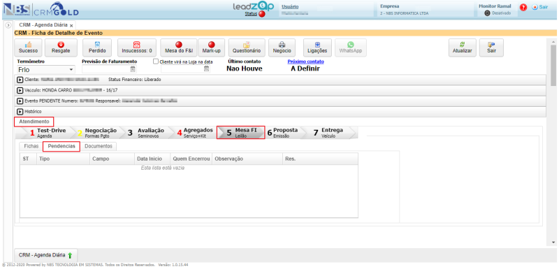 CRM Gold - Controle de Leads - Agenda - Ficha de Detalhe do Evento - Aba Atendimento - Mesa FI - Pendencias.png