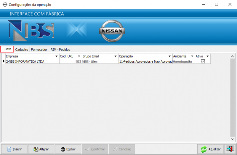 Nisssan Extrator - Parametros - Cruzamento Empresa x Operacao - OP 11 - Aba Lista1.png