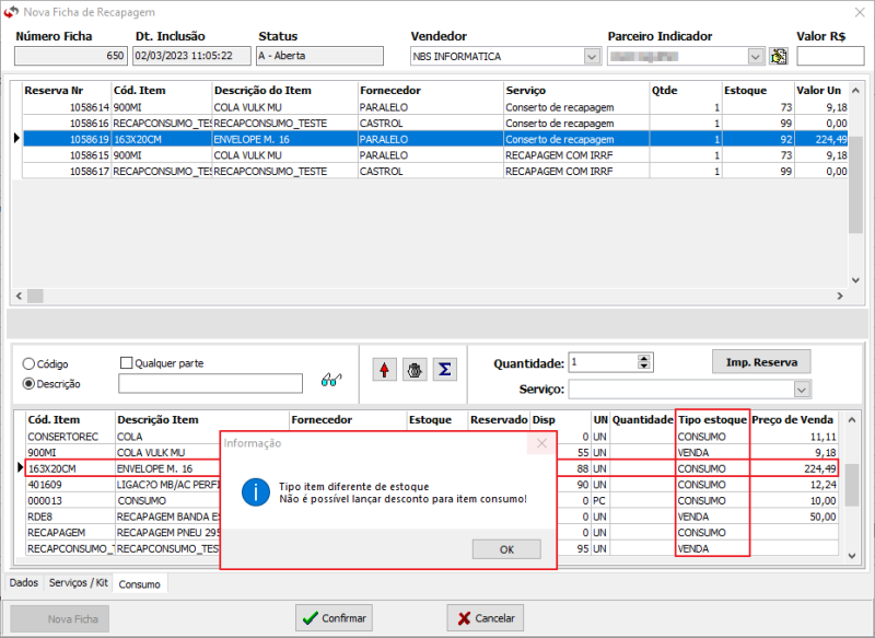 NBSRecap - Ficha - Nova Ficha - Form Nova Ficha de Recapagem - Aba Consumo - Botao Desconto sob item Consumo.png