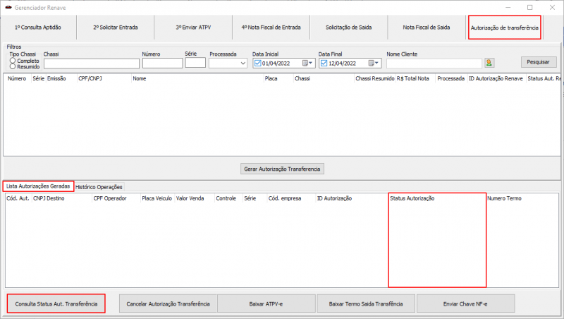 Renave - Gerenciador Renave - Aba Autorizacao de Transferencia - Botao Consulta Status Autorizacao Transferencia.png