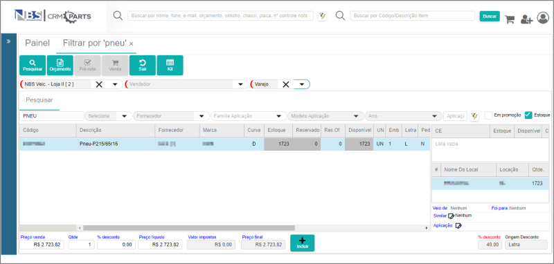 CRM Parts - Filtro Código Descrição - Painel Orçamento.png