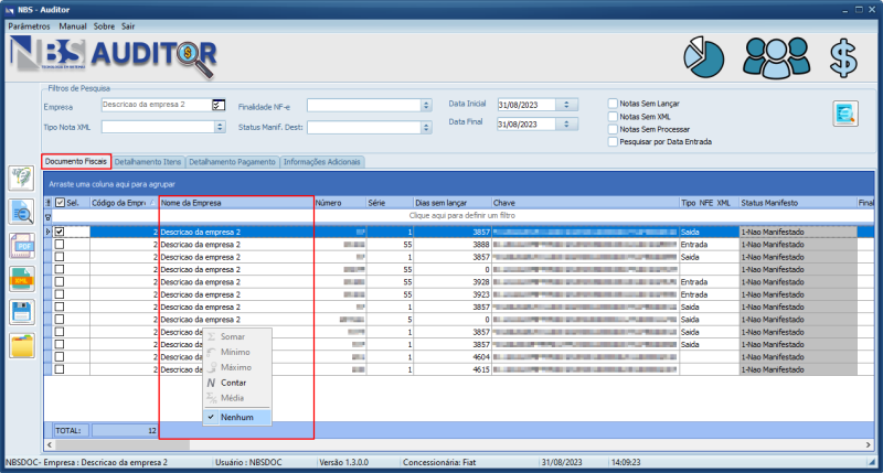 NBSAuditor - Tela Menu Principal - Aba Documentos Fiscais - Coluna Nome Empresa.png