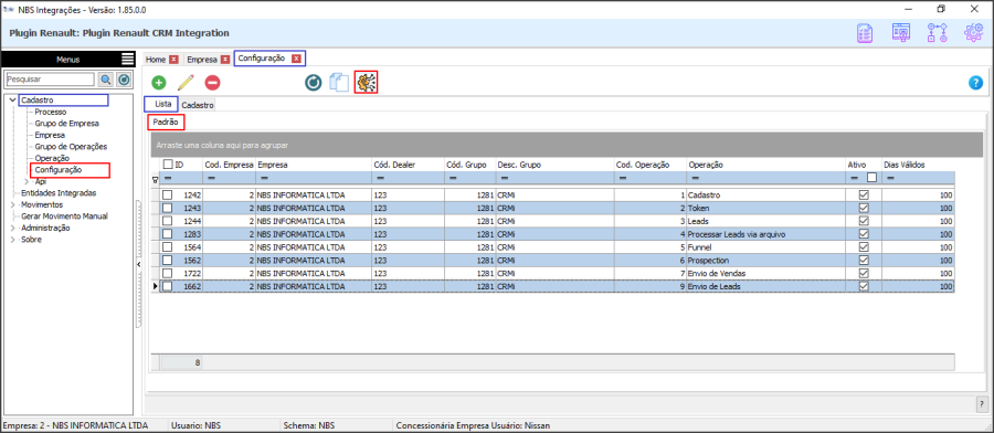 NBS Integrações - Cadastro - Configuração - Lista - Padrão.png