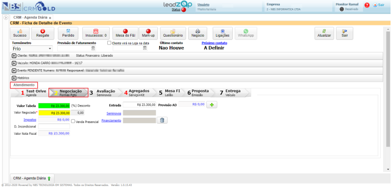 CRM Gold - Controle de Leads - Agenda - Ficha de Detalhe do Evento - Aba Atendimento - Negociacao.png