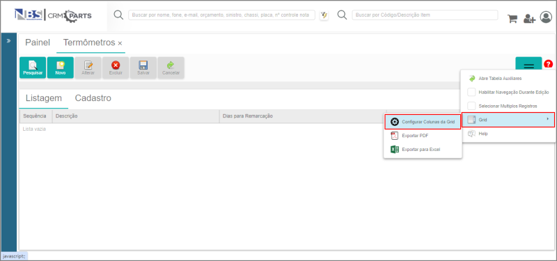 CRM Parts - Tabelas - Orçamento - Tabela de Pendências - Botão Mais Opções - Grid - Configurar Colunas da Grid.png