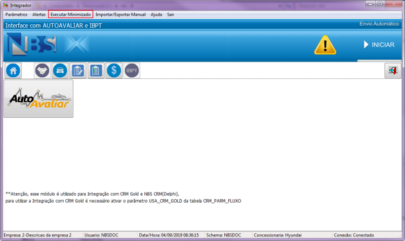 Nbscargaintegrador - autoavaliar - menu principal - executar minimizado.png