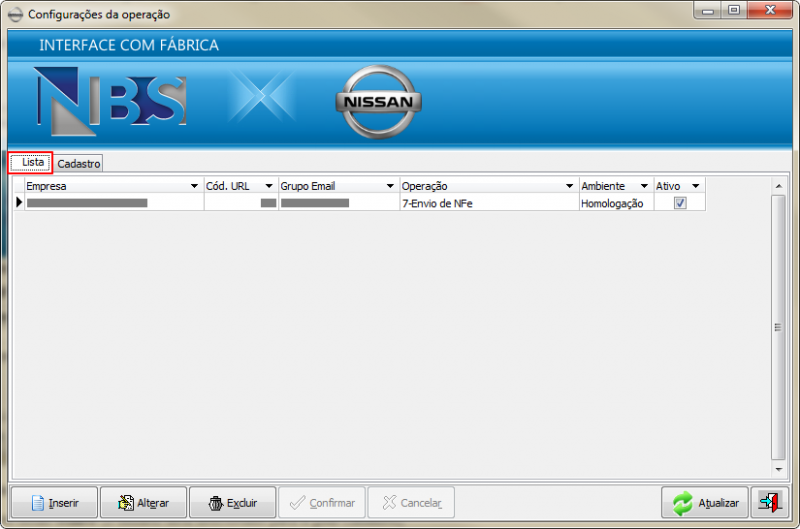 Nissan Extrator - Cruzamento (Emp x Operacao) - Op Envio de NF-e - Aba Lista.png