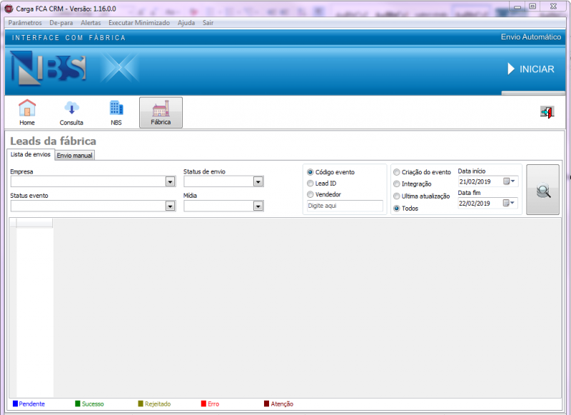 CargaFCA CRm - Tela Principal - LEads Fabrica - Lista de Envios.png