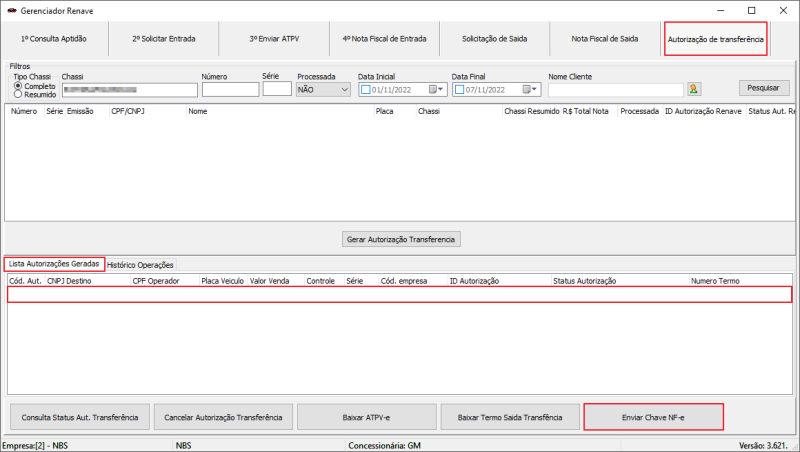 GerVeic - Controle - Renave - Gerenciador Renave - Fom Gerenciador Renave - Aba Autorizacao de Transferencia - Botao Enviar Chave NFe.png