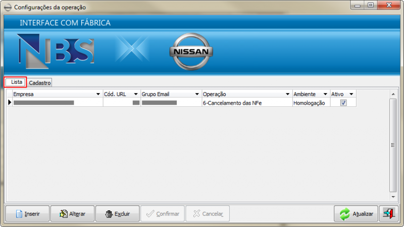 Nissan Extrator - Cruzamento (Emp x Operacao) - Op Cancelamento das NF-e - Aba Lista.png