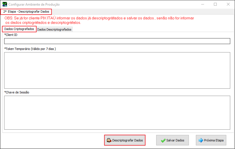 Sisfin - Tabelas - C Bancária - Config Emp - Banco - Aba Especifico para Cobranca Online - Configuração de Comunicação - Botão Conf Produção - Form Conf Amb de Produção - 2ª Etapa1.png