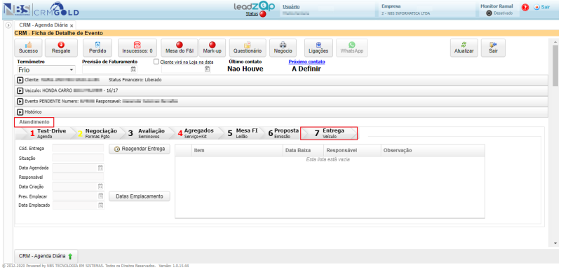 CRM Gold - Controle de Leads - Agenda - Ficha de Detalhe do Evento - Aba Atendimento - Entrega.png