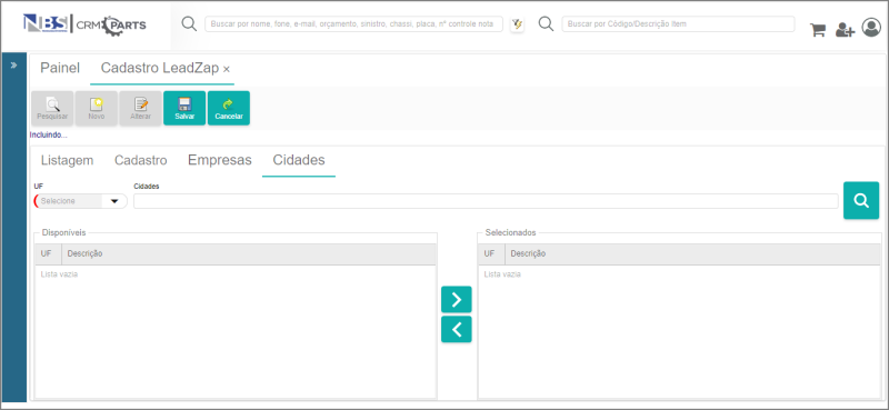 CRM Parts - Tabelas - LeadZap - Cadastro - Aba Cidades.png