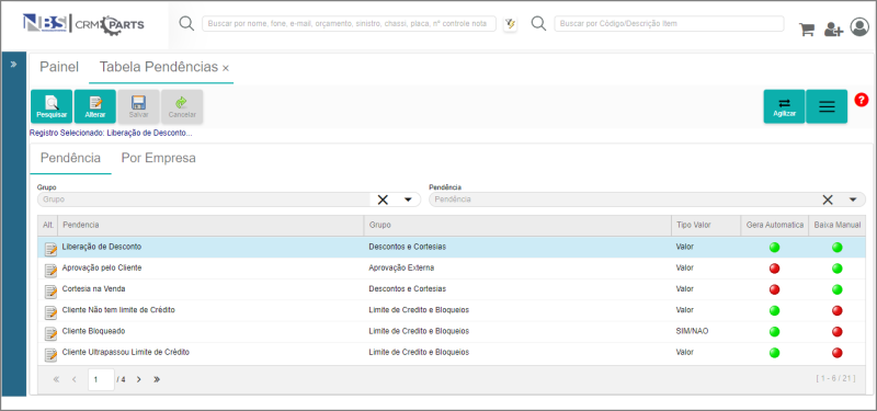 CRM Parts - Tabelas - Clientes - Tabela de Pendências - Aba Pendência.png
